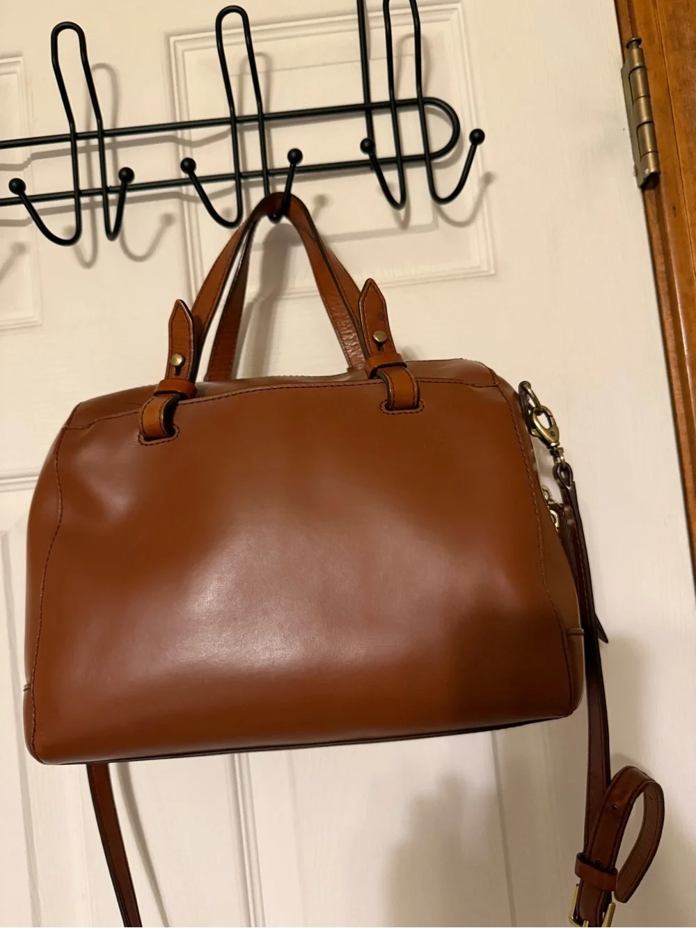 Fossil Rachel Brown Leather Satchel Crossbody Bag ZB7258